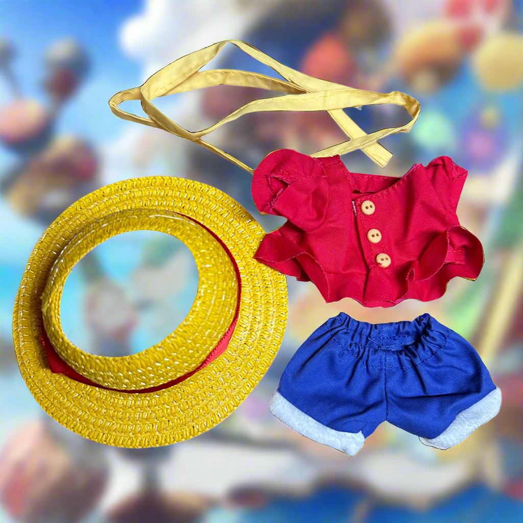 Labubu outfit : onepiece Luffy 4pcs Set