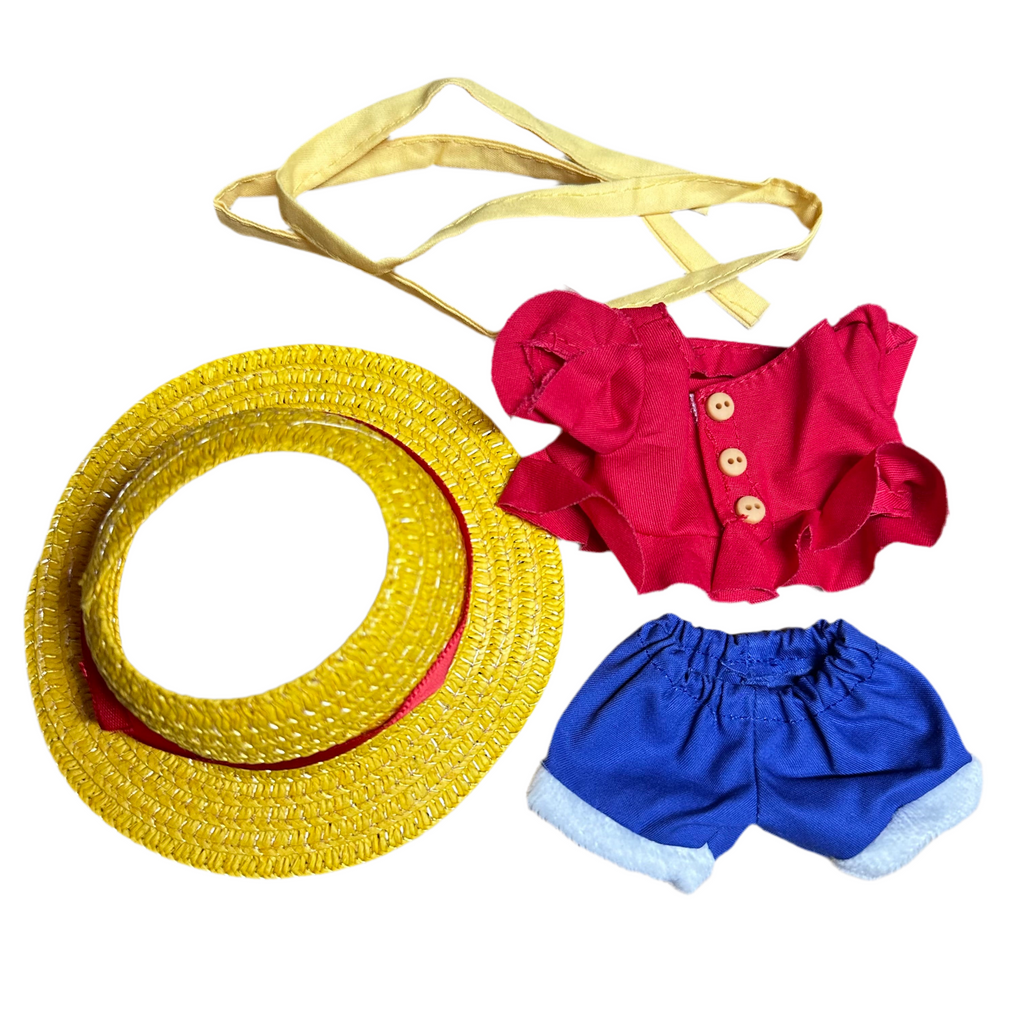Labubu outfit : onepiece Luffy 4pcs Set