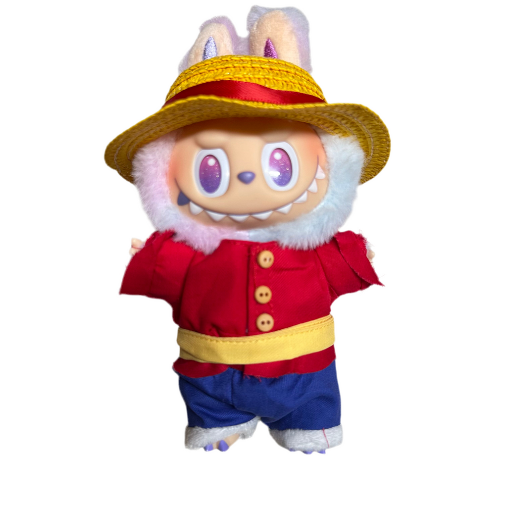 Labubu outfit : onepiece Luffy 4pcs Set
