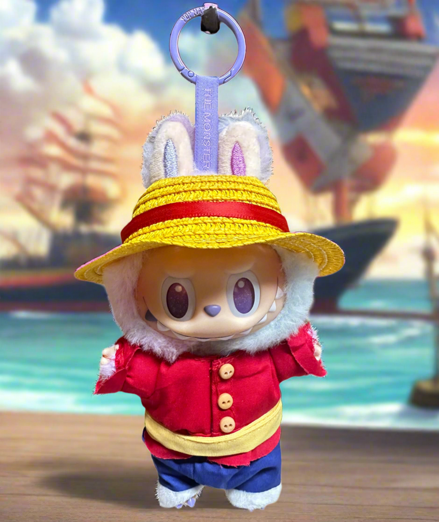 Labubu outfit : onepiece Luffy 4pcs Set