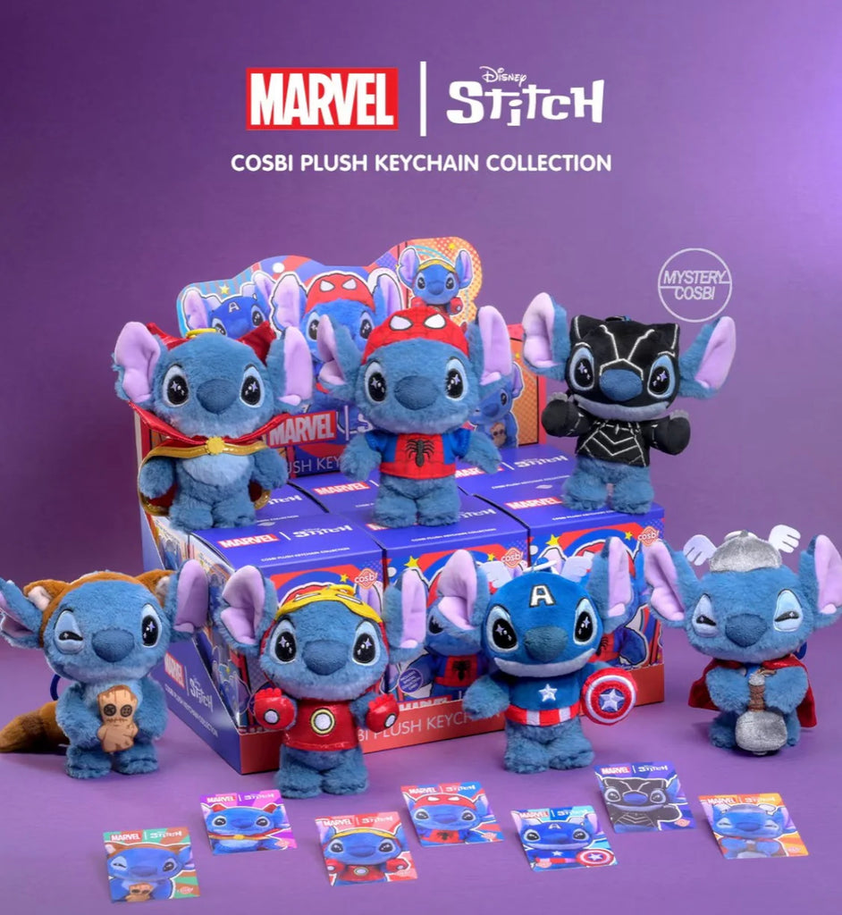 Cosbi Marvel x Stitch Plush Keychain 1pcs Blind Box
