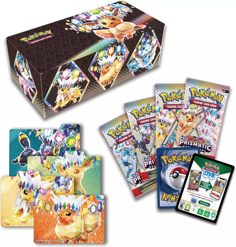 pokemon cards today Pokémon TCG Prismatic Evolutions Surprise Box – POPNATION