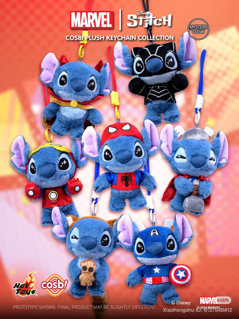 Cosbi Marvel x Stitch Plush Keychain 1pcs Blind Box
