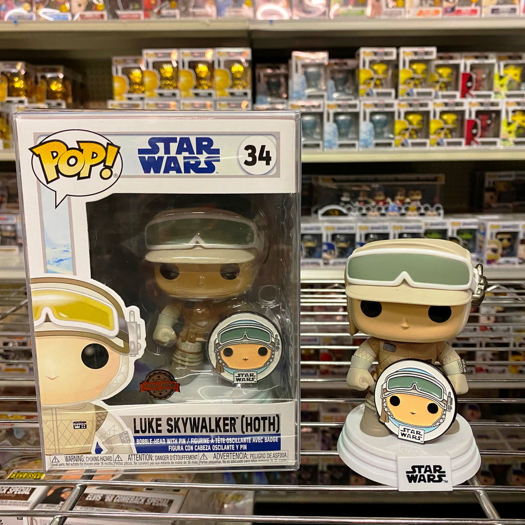 Funko Pop! Star Wars: Across The Galaxy – Luke Skywalker (Hoth) with Enamel Pin #34